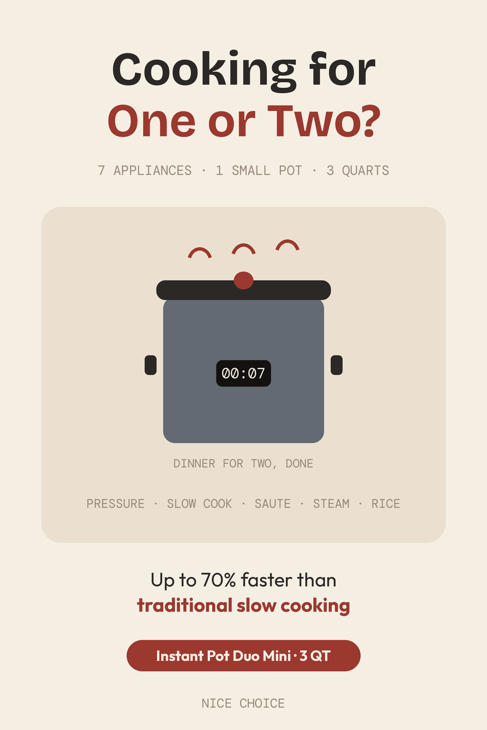 Nice Choice illustration pin for the Instant Pot Duo Mini 7-in-1