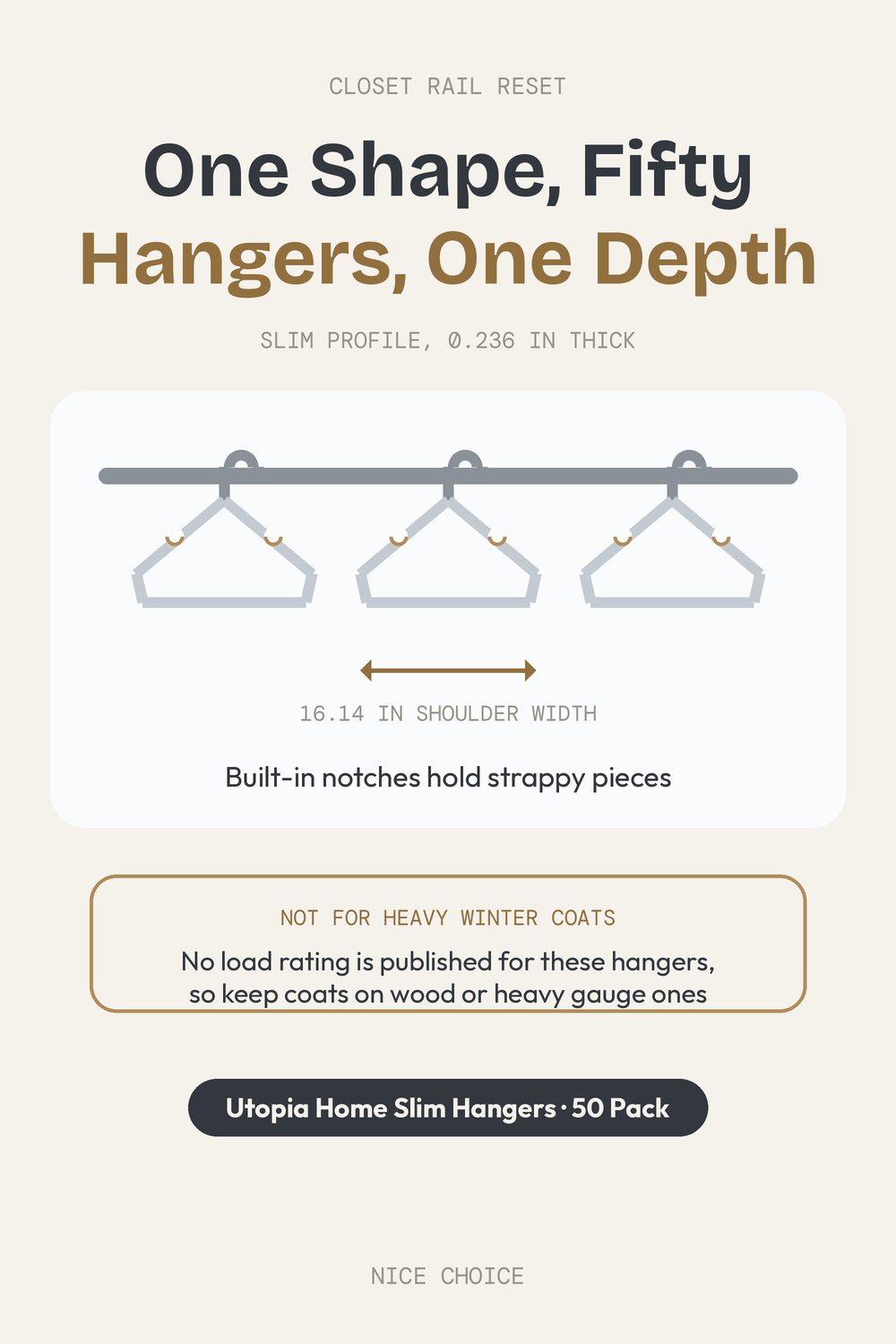 Nice Choice illustration pin for the Utopia Home slim notched hangers