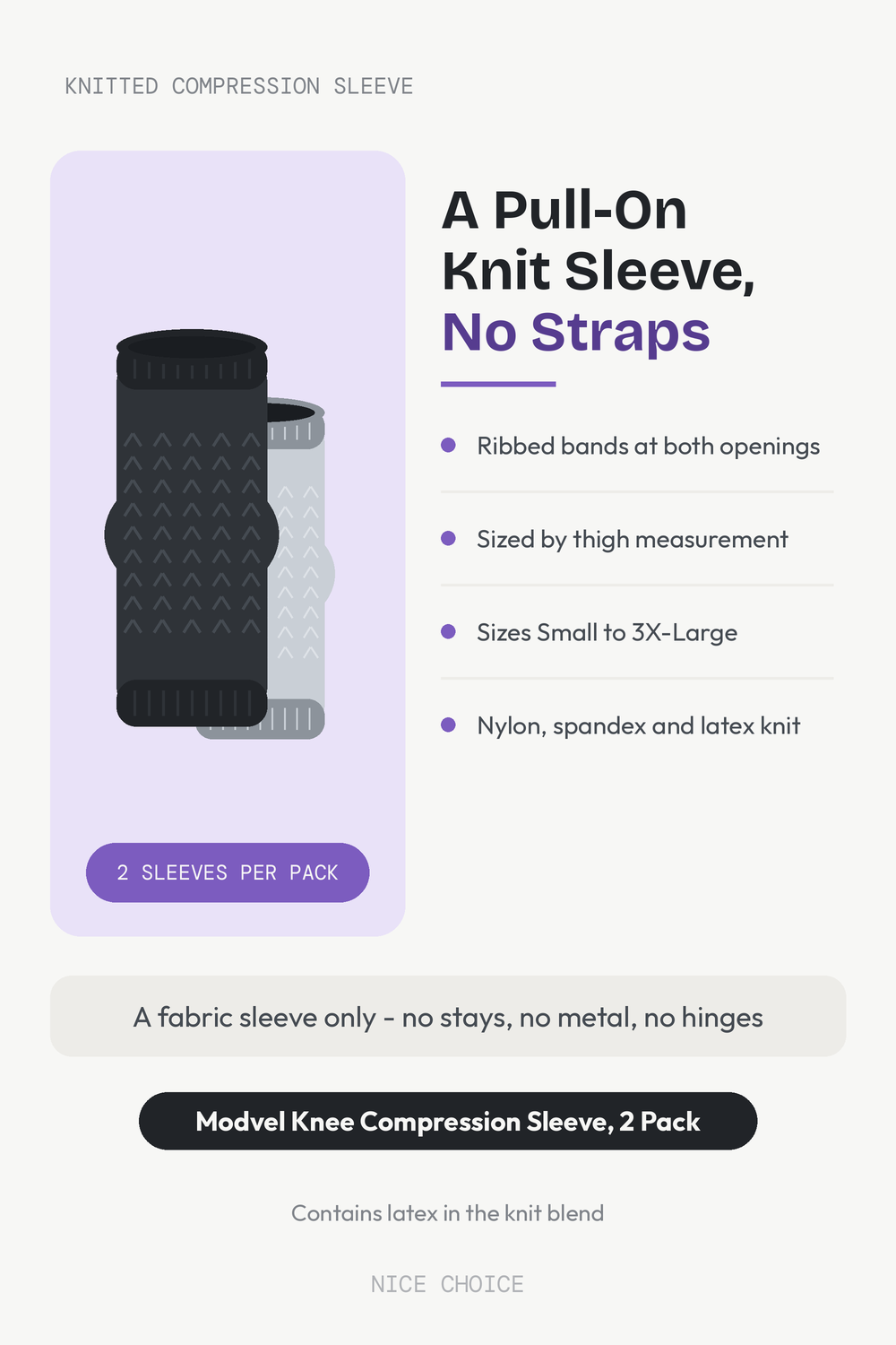 Nice Choice illustration pin for the Modvel knee compression sleeves, pack of two