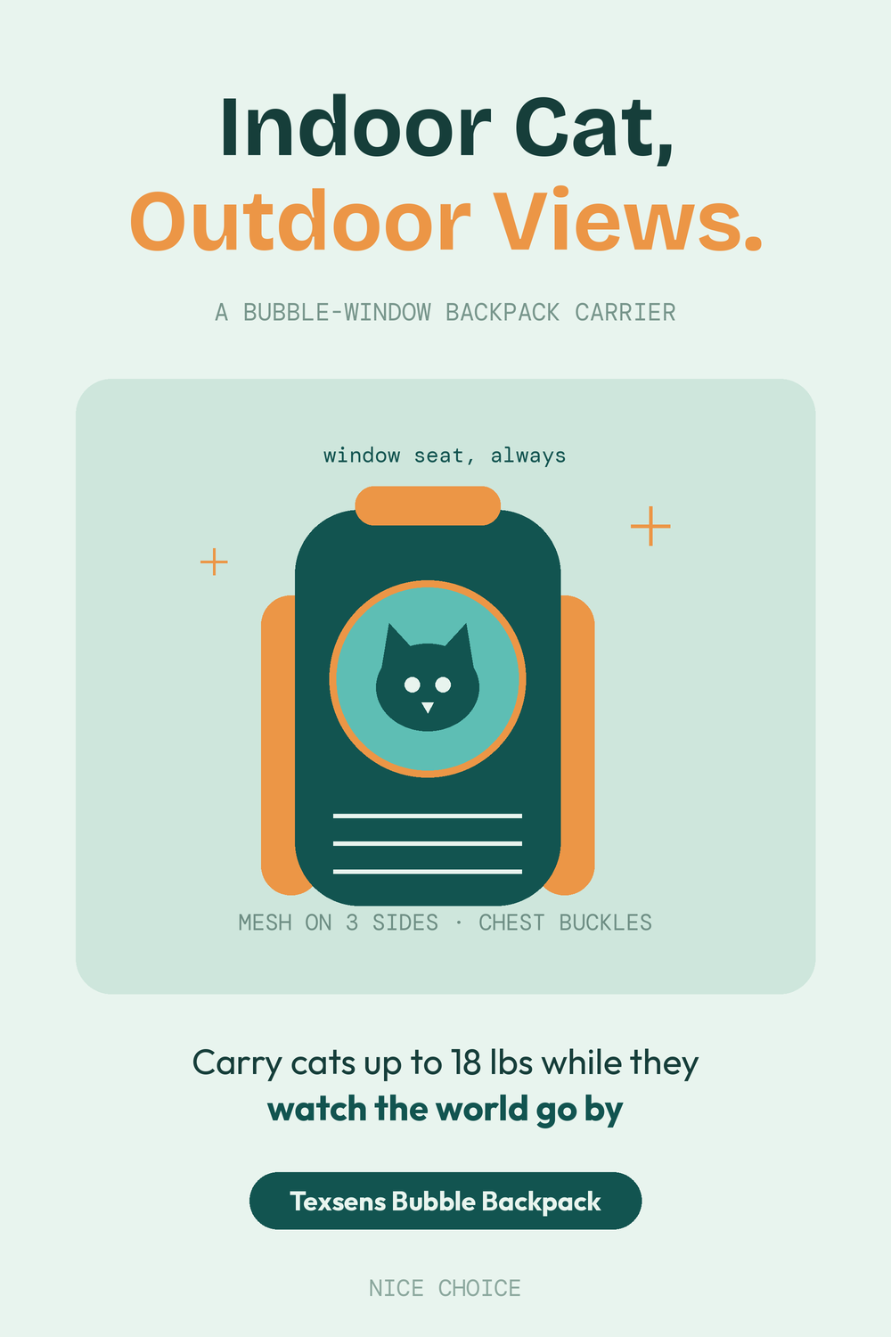 Nice Choice illustration pin for the Texsens Bubble Backpack Carrier