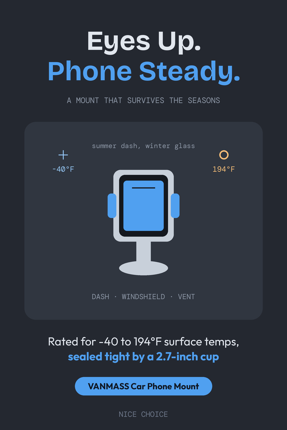 Nice Choice illustration pin for the VANMASS Car Phone Mount