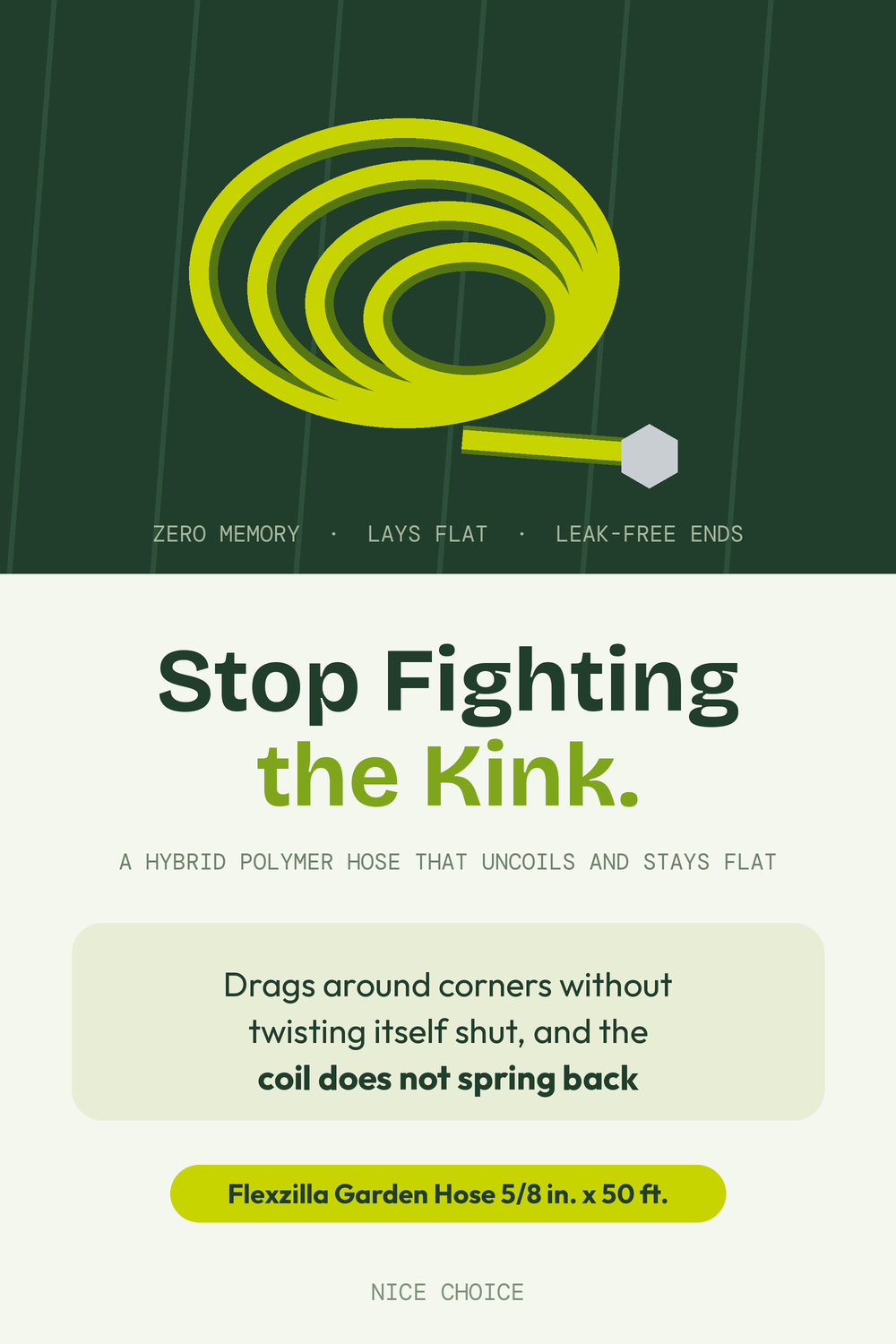 Nice Choice illustration pin for the Flexzilla 50 ft flexible garden hose