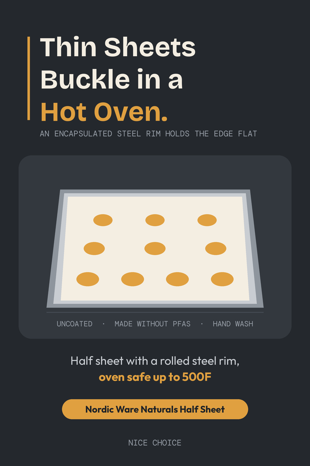 Nice Choice illustration pin for the Nordic Ware Naturals aluminum half sheet pan